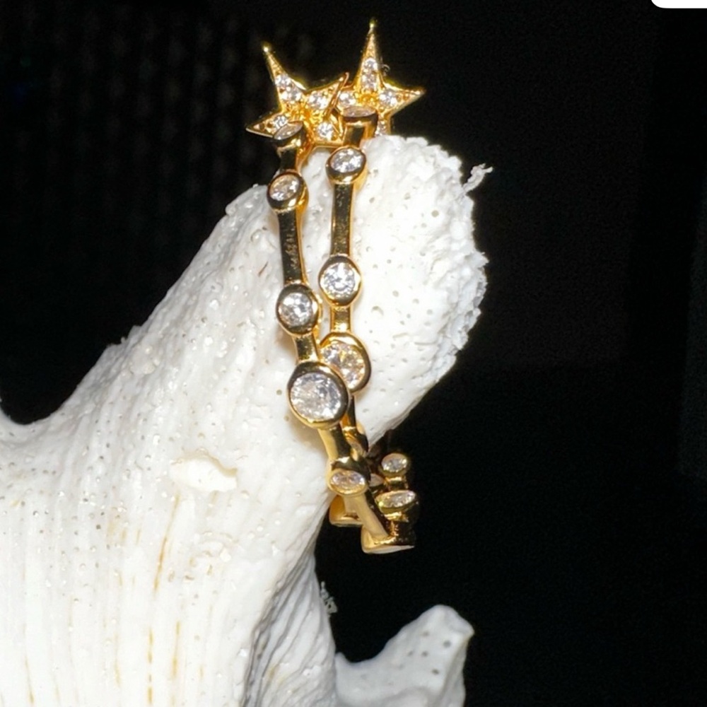 Melinda Maria Gold Star Earrings with Crystal Accents